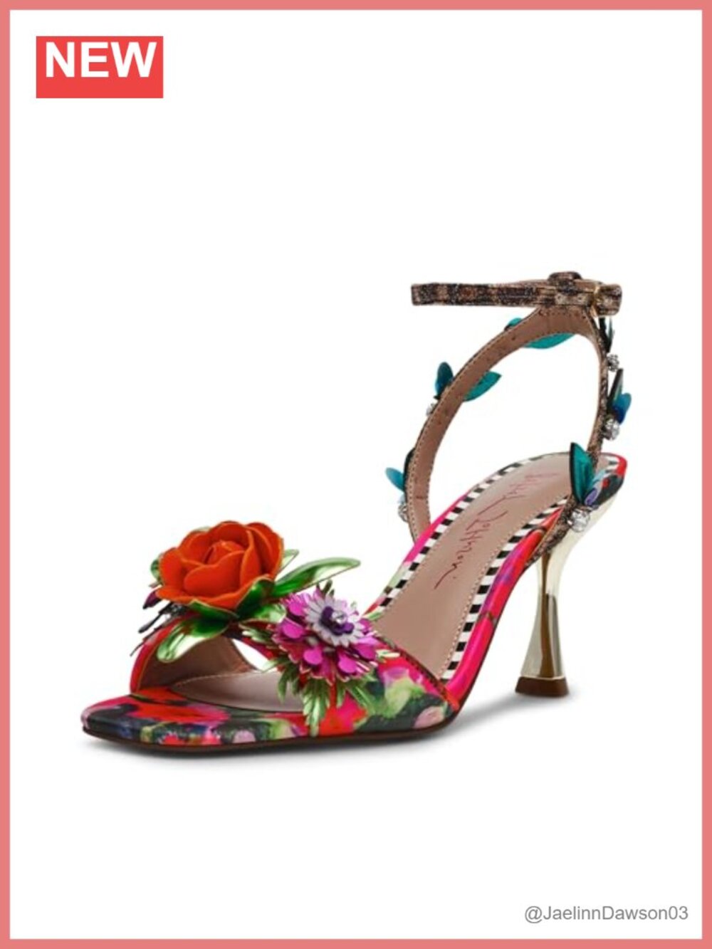 Women's Heeled Sandals with Open Toe and Ankle Strap